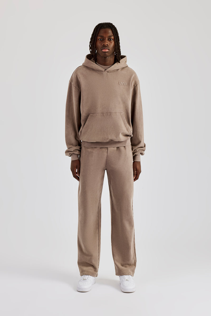 Washed Hooded Tracksuit - Taupe