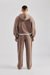 Washed Zip Through Tracksuit - Taupe