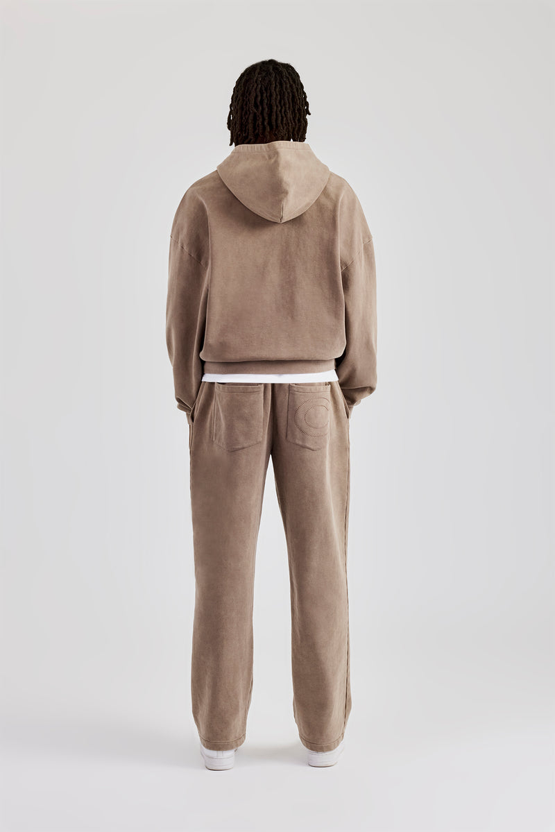 Washed Zip Through Tracksuit - Taupe