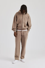 Washed Zip Through Tracksuit - Taupe