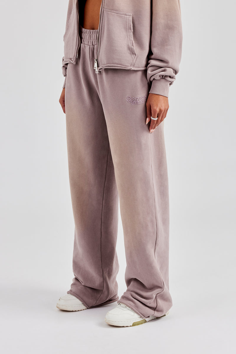 Washed Wide Leg Jogger - Mauve