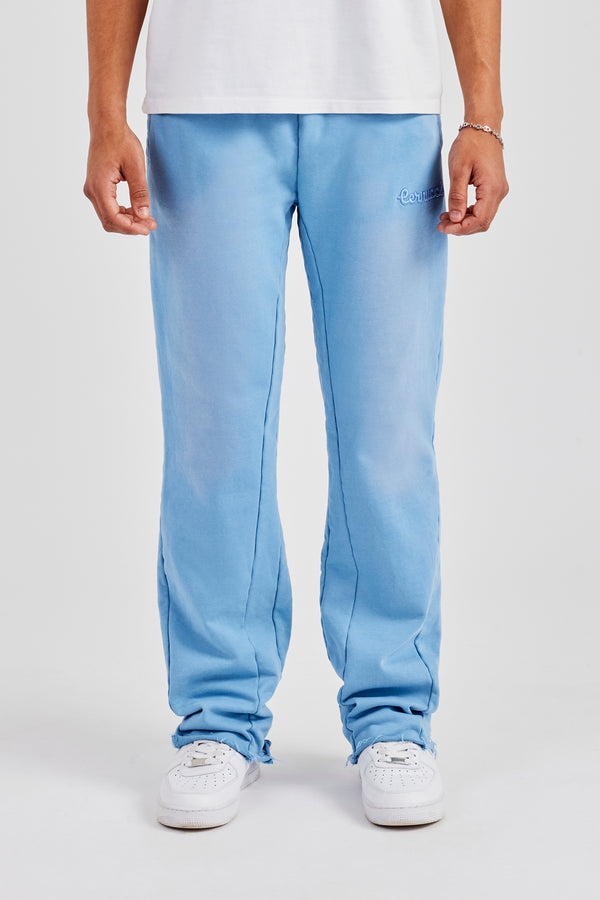 Washed Fit Flare Panelled Jogger - Blue