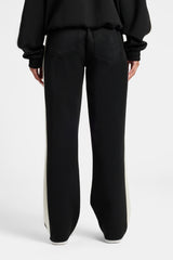 Womens Contrast Panel Track Pant - Black