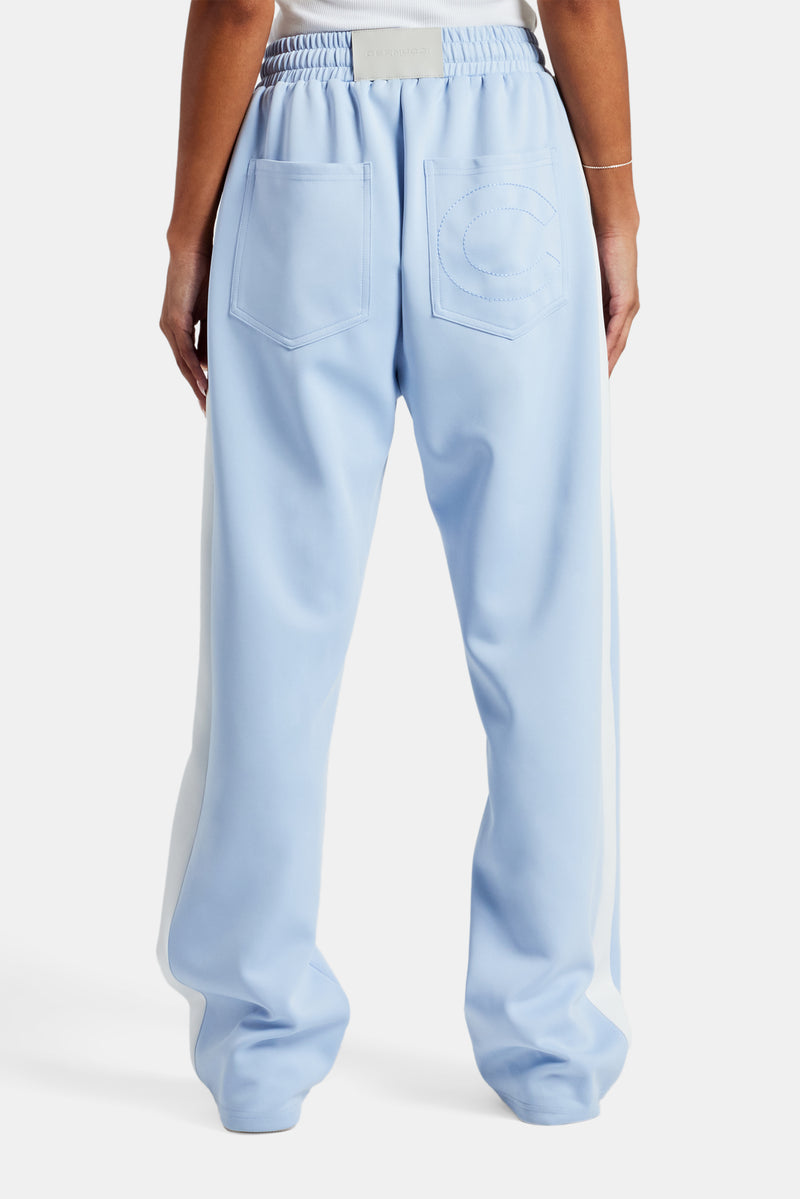 Womens Contrast Panel Track Pant - Light Blue