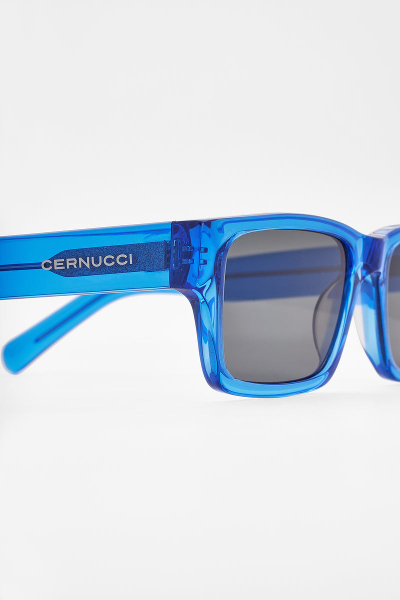 Rectangular Acetate Sunglasses - Blue