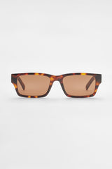 Rectangular Acetate Sunglasses - Brown