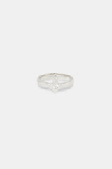 8mm Polished CZ Motif Ring - White