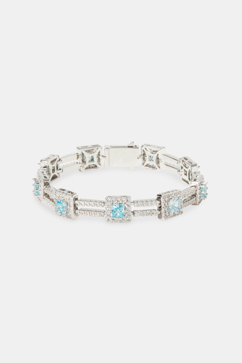 Iced Blue Double Row Tennis Bracelet - 10mm