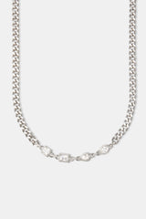 Iced Cuban Link Mixed Gemstone Chain - 8mm