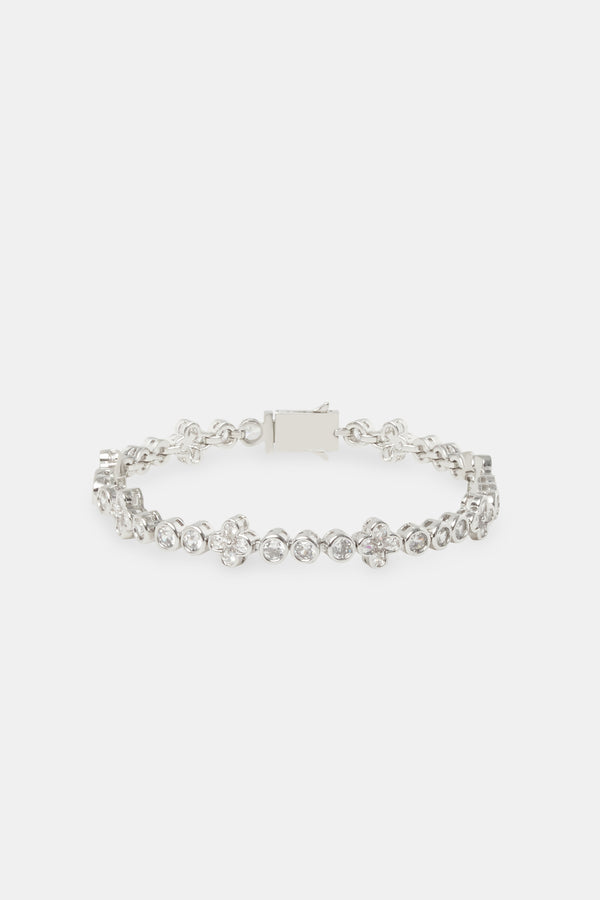 Iced Floral Motif Bracelet - 10mm