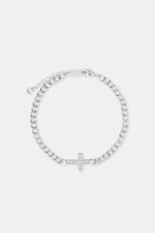 Iced Cross Cuban Bracelet - 5mm