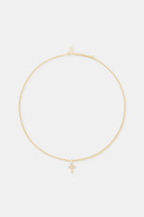 Iced Drop Cross Cuban Chain - 5mm - Gold