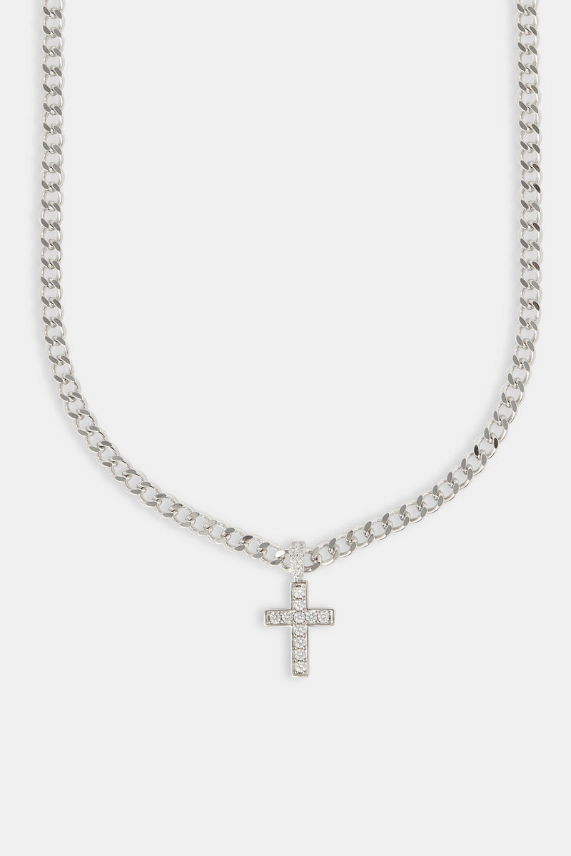 Iced Drop Cross Cuban Chain - 5mm