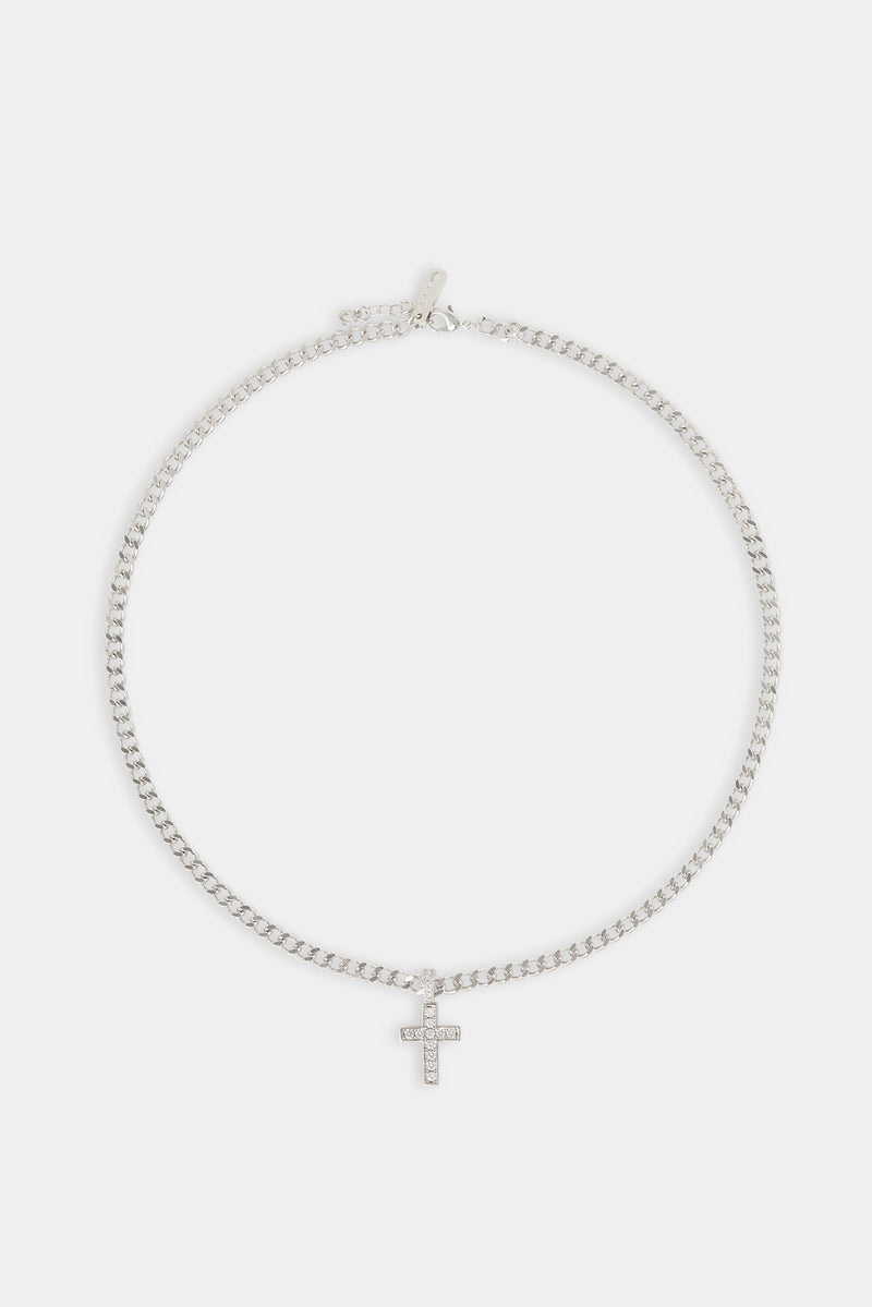 Iced Drop Cross Cuban Chain - 5mm