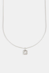 Micro Iced Square Pendant Necklace - 10mm