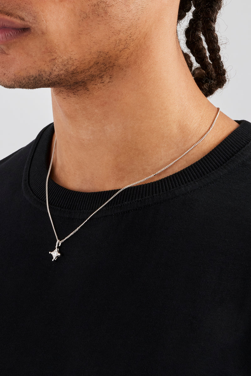 Micro Iced Star Pendant Necklace - 10mm