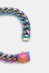 Stainless Steel Oil Slick Cuban Bracelet