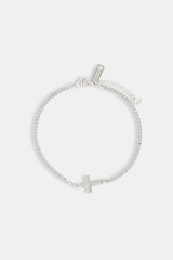 Polished Drop Cross Cuban Bracelet - 5mm