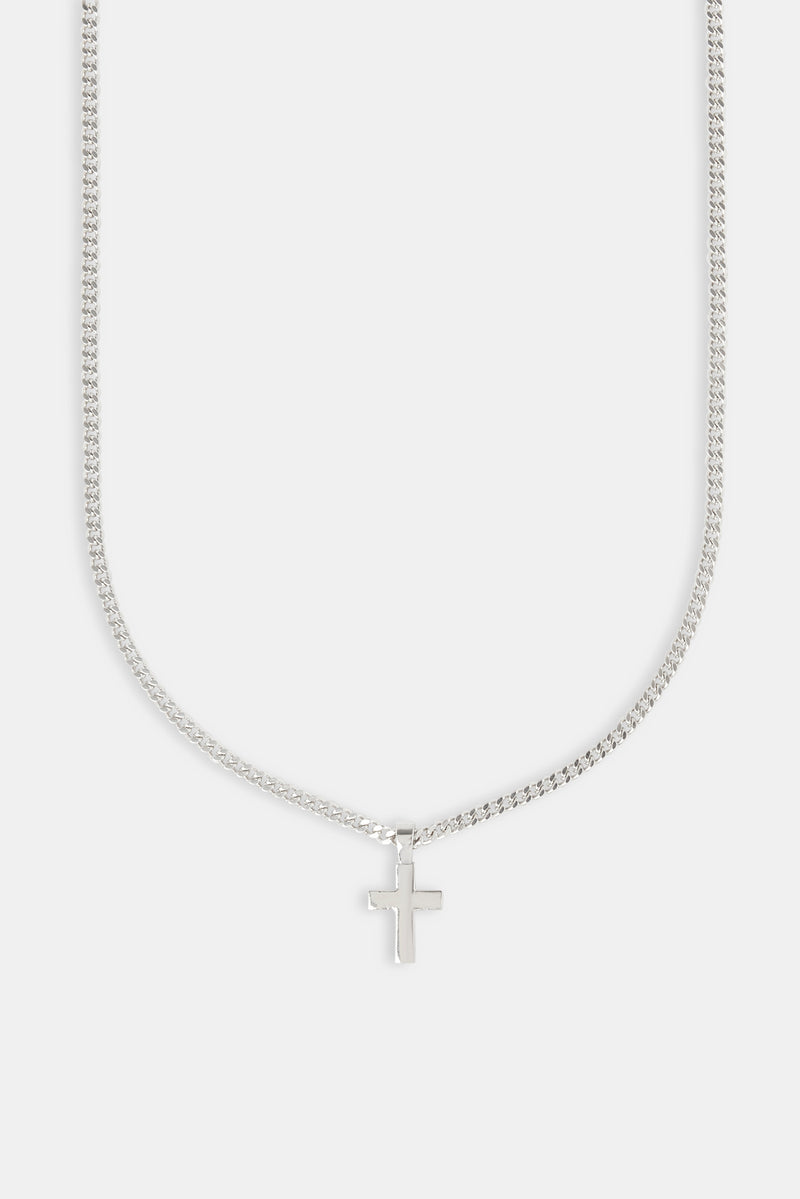 Polished Drop Cross Cuban Chain - 5mm - Gold