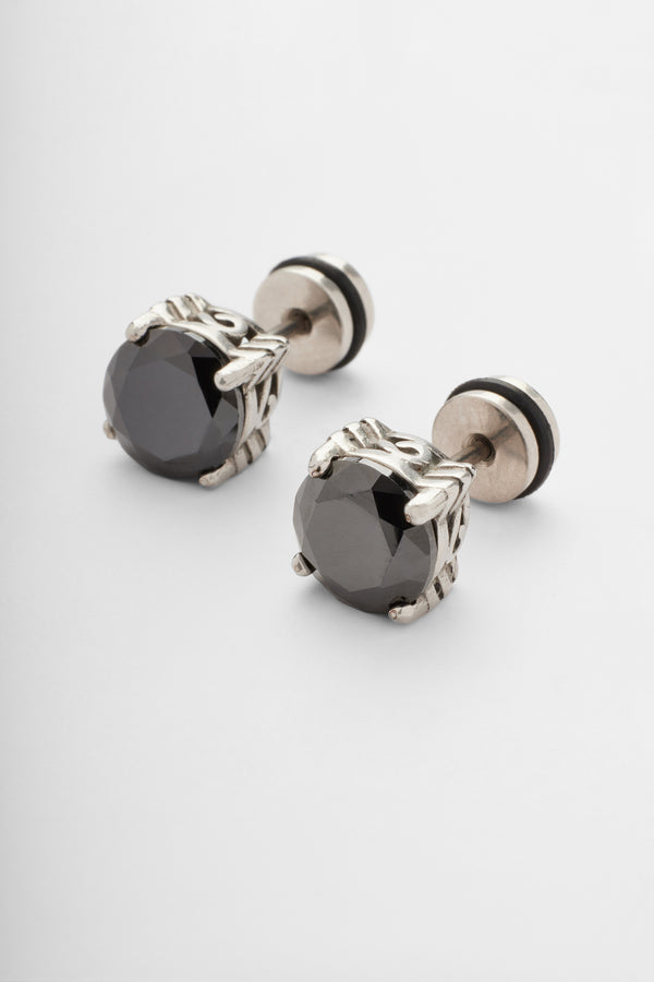 Black Iced Stud Earrings