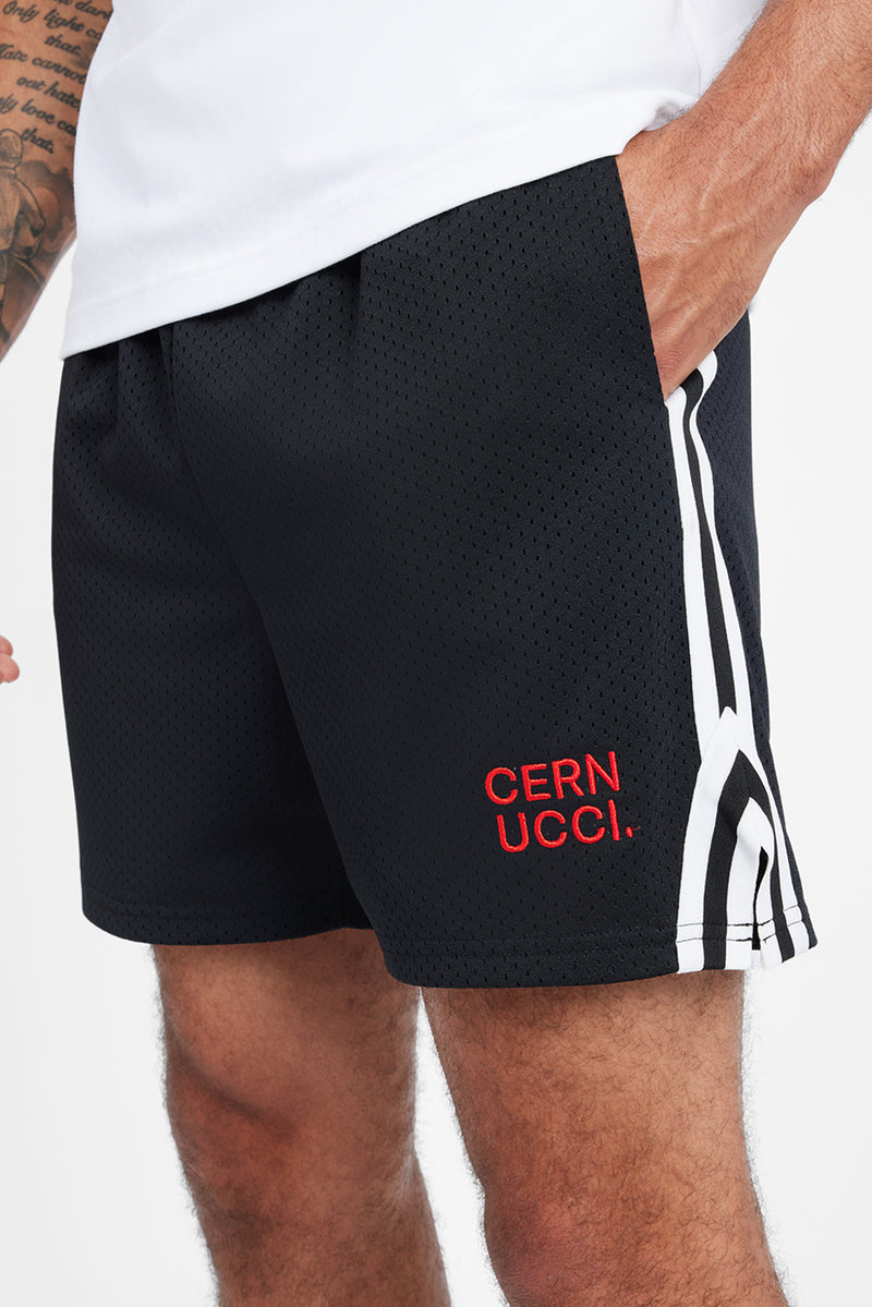 Cernucci Text Mesh Short - Black