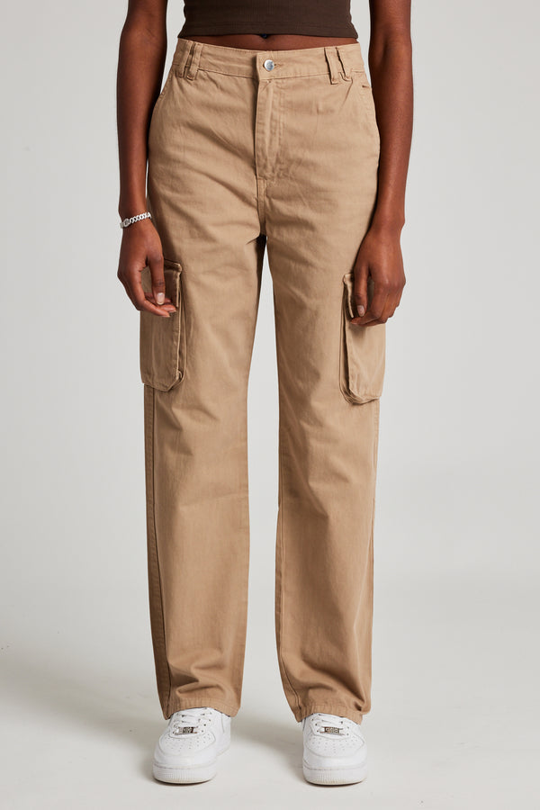 Straight Leg Cargo Trouser - Beige