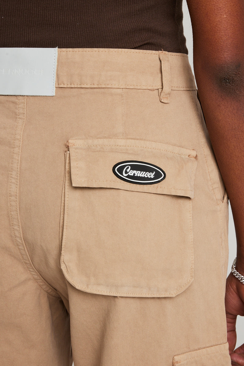 Straight Leg Cargo Trouser - Beige