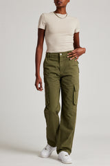 Straight Leg Cargo Trouser - Khaki