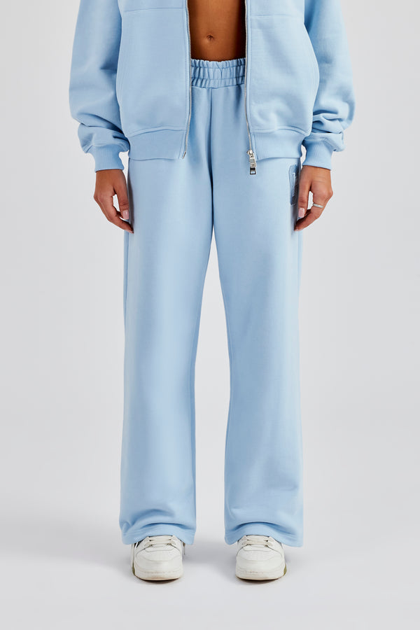 Embroidered C Jogger - Baby Blue