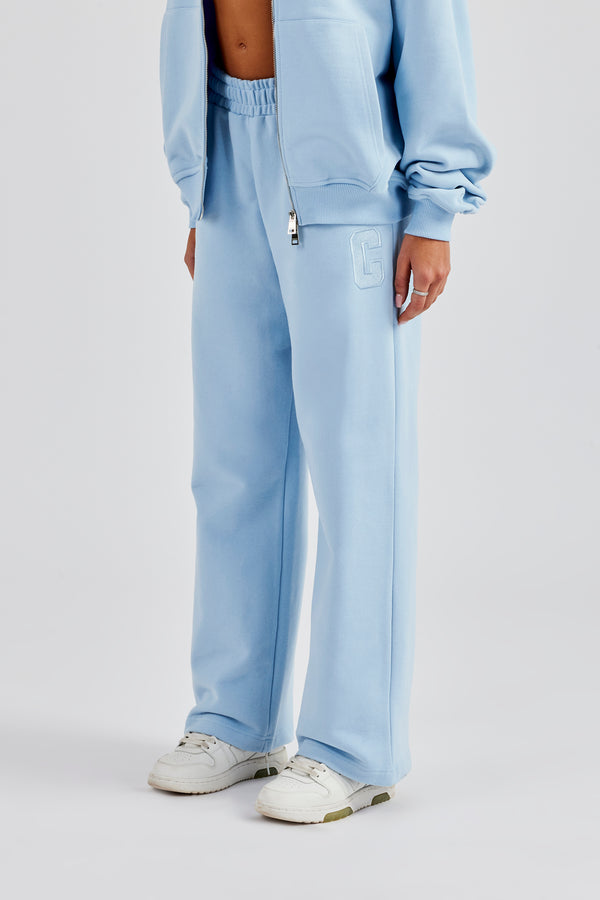 Embroidered C Jogger - Baby Blue