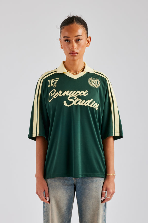 Cernucci Contrast Football Top - Green