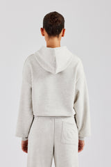 Glitter Applique Oversized Hoodie - Ash Grey