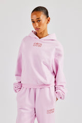 Glitter Applique Boxy Hoodie - Pink