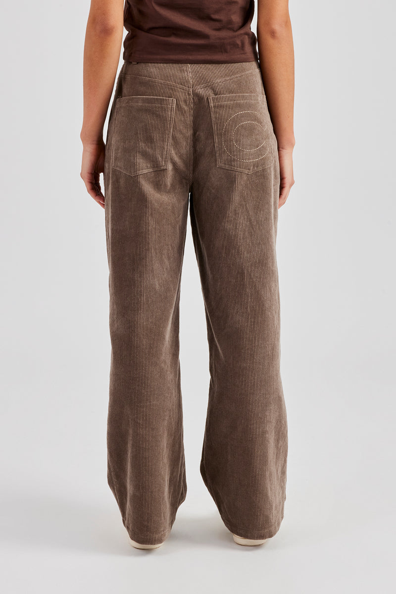 Cord Wide Leg Trouser - Taupe