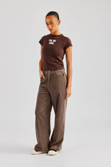 Cord Wide Leg Trouser - Taupe