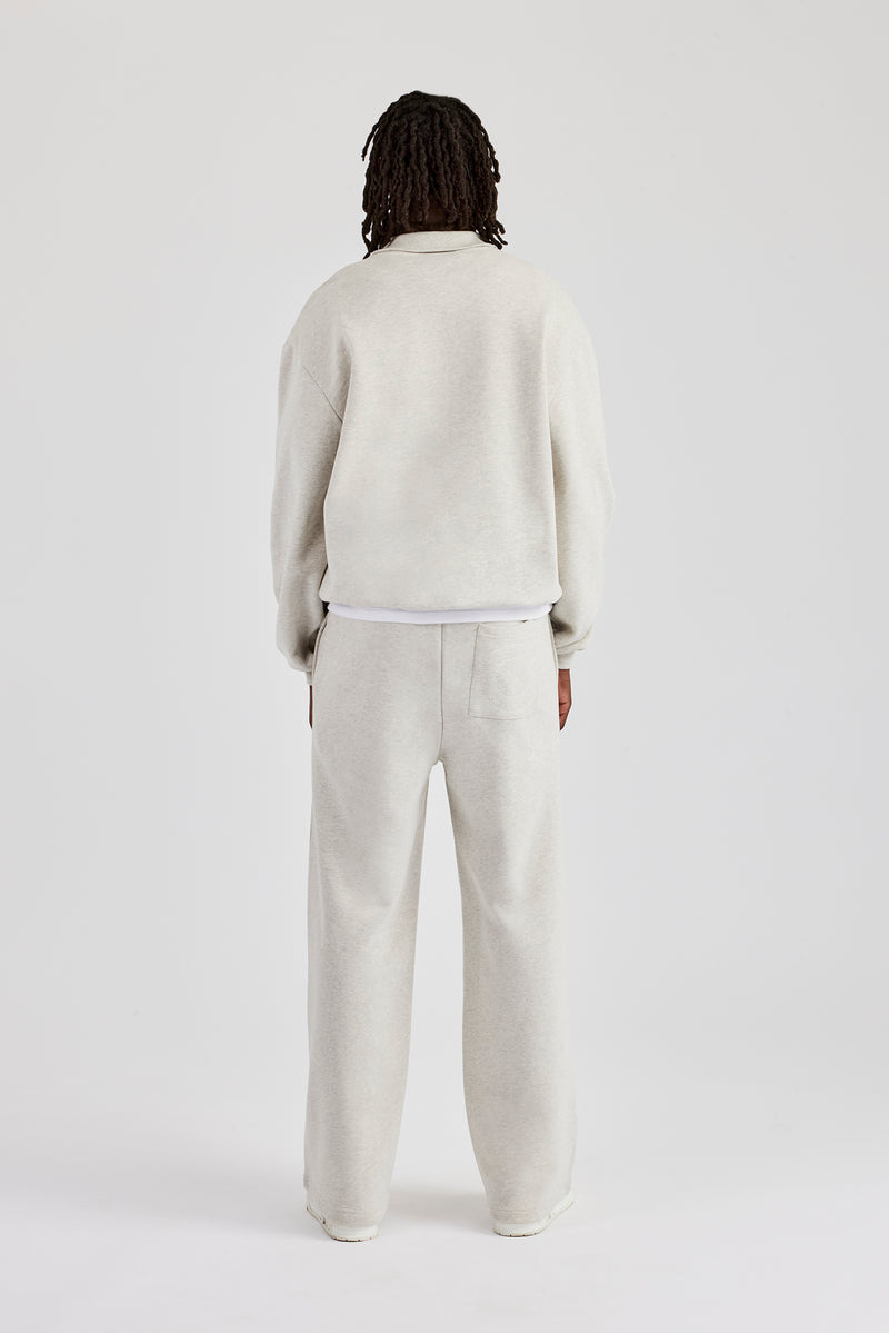 Funnel Neck Jersey Jacket & Straight Leg Trouser - Ash Grey