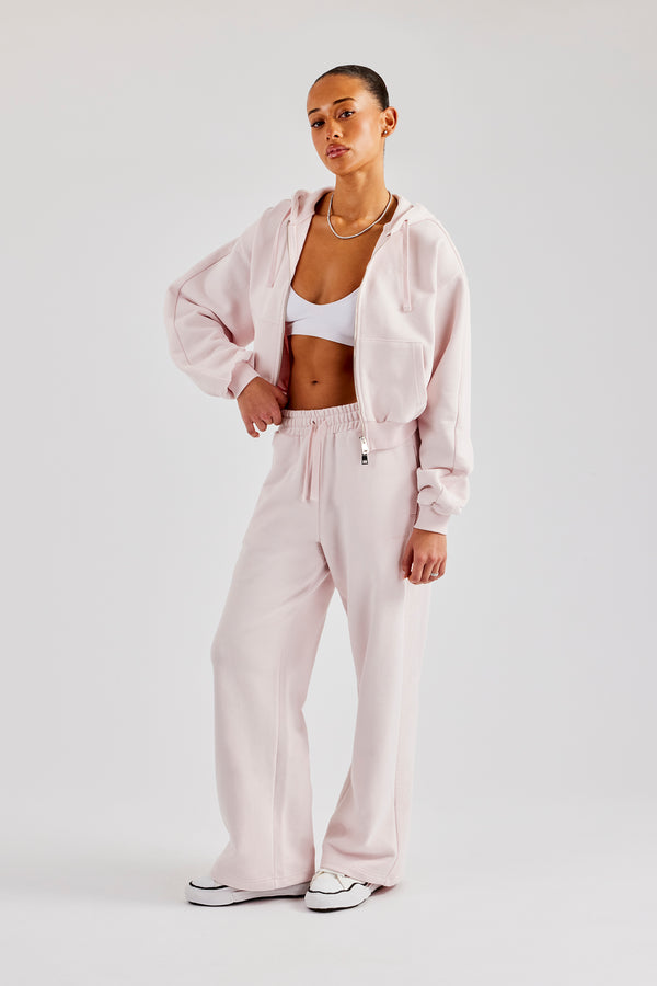 Boxy Zip Through Panelled Tracksuit - Pink