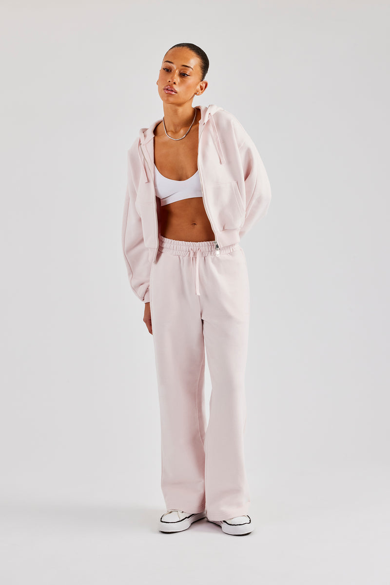 Wide Leg Panelled Jogger - Pink