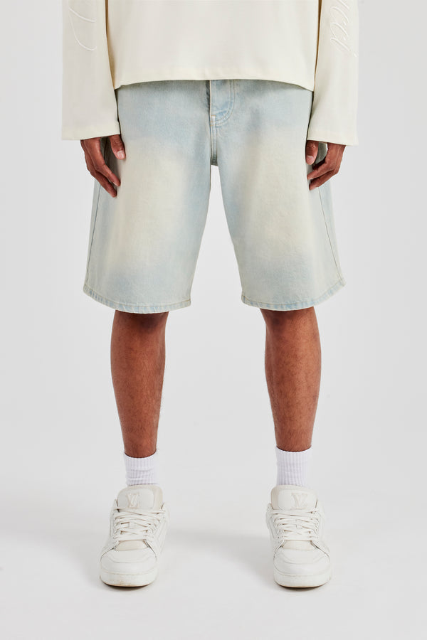 Denim Bermuda Jorts - Bleach Wash