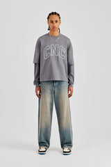 Washed CNC Long Sleeve T-Shirt - Washed Grey