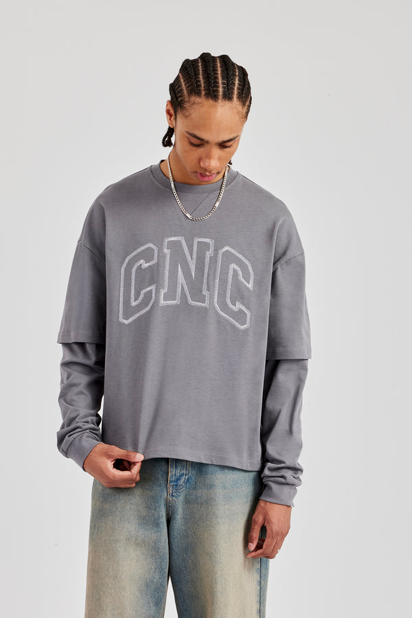 Washed CNC Long Sleeve T-Shirt - Washed Grey