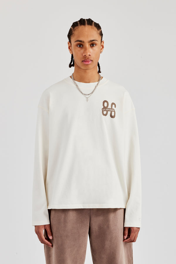 Washed 86 Long Sleeve T-Shirt - Off White