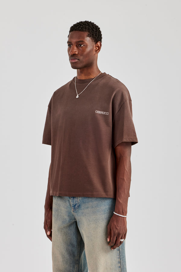 Washed 'Nothing But' Boxy T-Shirt Chocolate