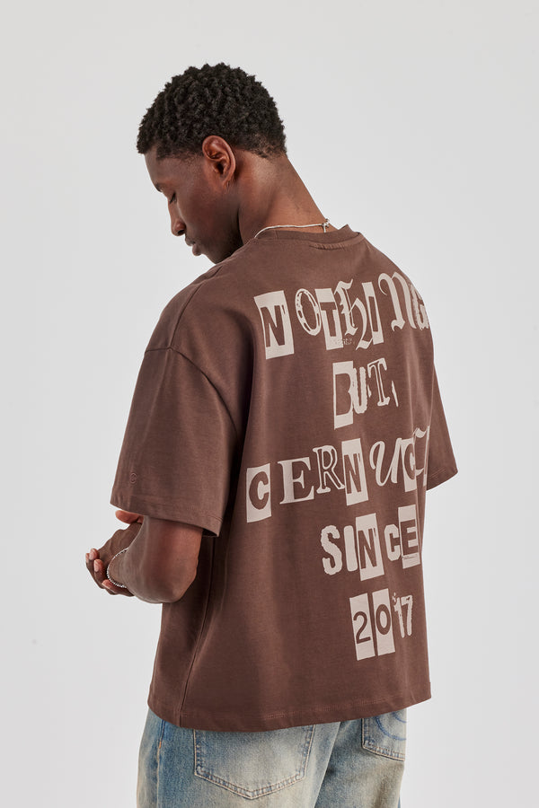 Washed 'Nothing But' Boxy T-Shirt Chocolate