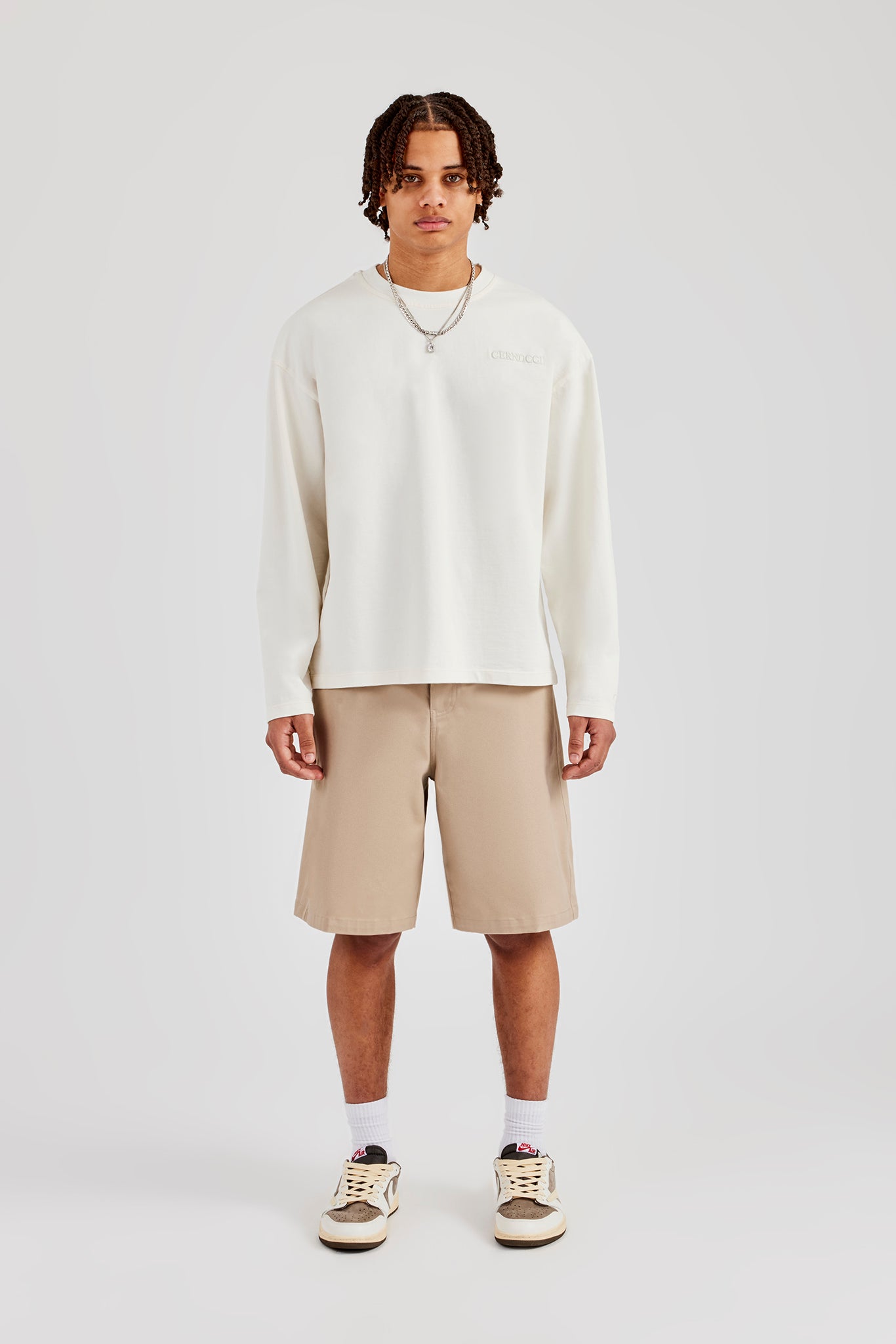 Washed Logo Long Sleeve T-Shirt - Stone | Mens Tees & Vests | Shop T ...