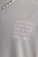 Platinum Back Quote Oversized T-Shirt - Charcoal