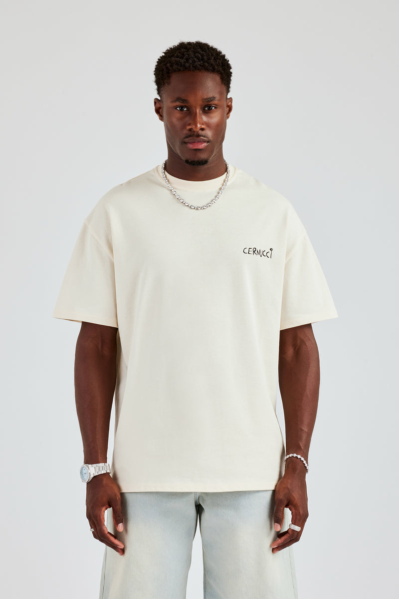 Championship Back Quote Oversized T-Shirt - Off White