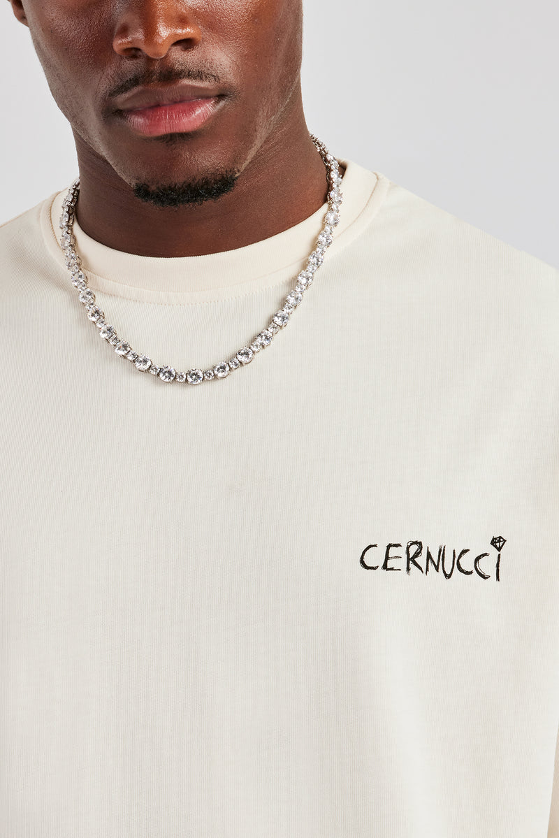 Championship Back Quote Oversized T-Shirt - Off White