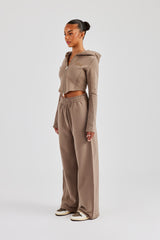 Paraiso Applique Wide Leg Jogger - Taupe