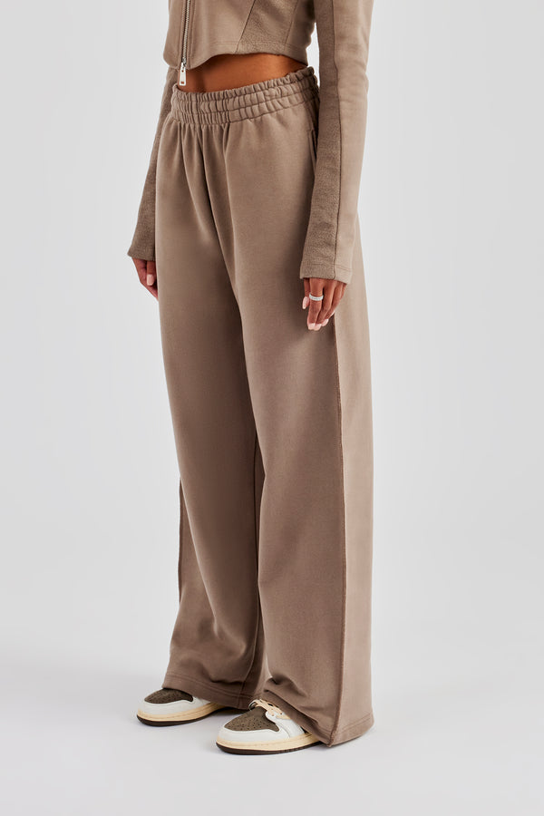 Paraiso Applique Wide Leg Jogger - Taupe